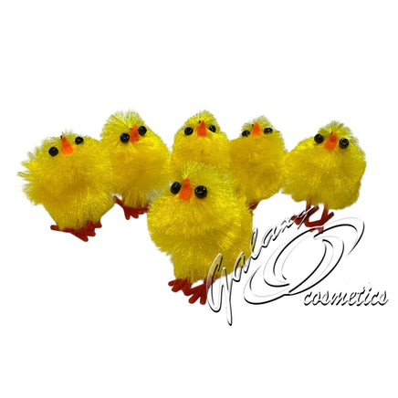 Easter Mini Decorations Bonnet, Party Table, Kids Art Craft 6 Mini Chicks, 3cm Easter seasonal tiny