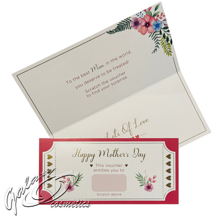 Personalised Scratch To Reveal Voucher & Card MYO Special surprise gift hearts mother seasonal tiny