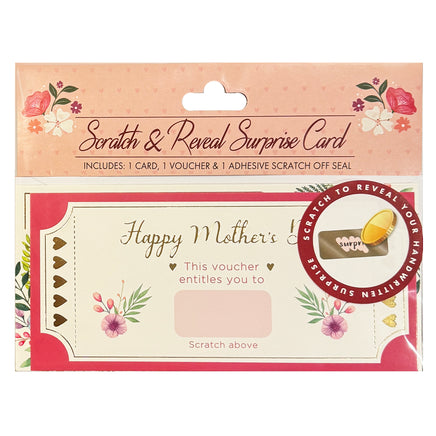 Personalised Scratch To Reveal Voucher & Card MYO Special surprise gift Happy Mother's Day hearts mother seasonal tiny