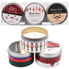 3 x Scented Candle Tins Christmas Gift Set - Festive Winter Fragrance Nutcracker candles Christmas