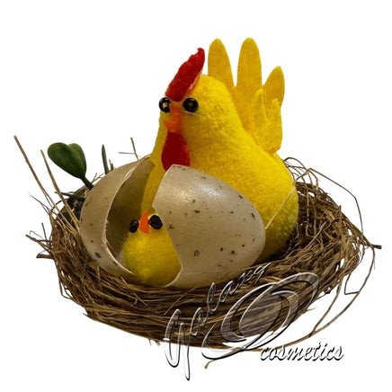 Easter Mini Decorations Bonnet, Party Table, Kids Art Craft Chick in nest, 5cm Easter seasonal tiny