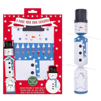 6 Pack Make Your Own Christmas Crackers 12" Set with Hats & Jokes Snowman Christmas other xmas gift seasonal tiny xmas gift