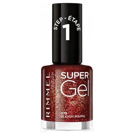 Rimmel Super Gel Nail Polish no UV light needed Sleigh Mama 078 - red glitter Health & Beauty:Nail Care, Manicure & Pedicure:Nail Polish & Powders:Nail Polish galaxy nail polish nails polish