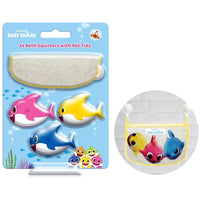 Baby Shark Bath Water Squirters Toys with Net Tidy Set Fun Bath time for Kids kids tiny