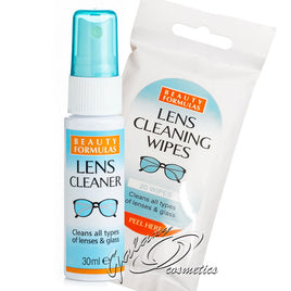 Beauty Formulas Lens Cleaner Solution Spray / Cleaning Wipes Non-Smear galaxy health lens