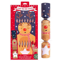 6 Pack Make Your Own Christmas Crackers 12" Set with Hats & Jokes Reindeer Christmas other xmas gift seasonal tiny xmas gift