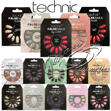 Technic False Nails Tips Full Coverage Set of 24 + Glue false nails galaxy nails