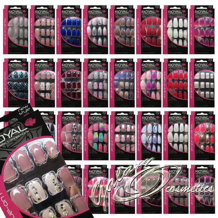 Royal Full Coverage False Nail Artificial Tips + 3g Glue Set of 24 false nails galaxy nails
