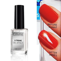 Eveline X-Treme Gel Effect Top Coat Nail Polish with Liquid Glass complex nail polish nails
