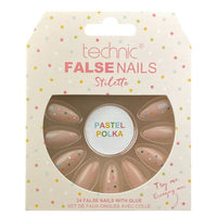Technic False Nails Tips Full Coverage Set of 24 + Glue false nails galaxy nails