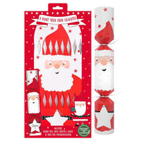 6 Pack Make Your Own Christmas Crackers 12" Set with Hats & Jokes Santa Christmas
