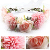 Flower Headband Head Garland Hair Band Crown Wreath Festival Boho Hippy Wedding Pink Roses & Asters #10 Clothes, Shoes & Accessories:Women:Women's Accessories:Hair Accessories hair hair styling