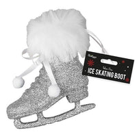 Silver Glitter Ice Skating Boot Christmas Tree Decoration Hanging Ornament Christmas other xmas decor seasonal tiny xmas decor