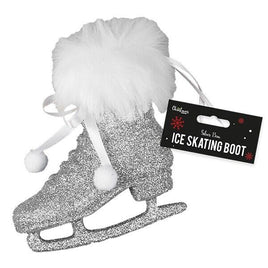 Silver Glitter Ice Skating Boot Christmas Tree Decoration Hanging Ornament Christmas other xmas decor seasonal tiny xmas decor