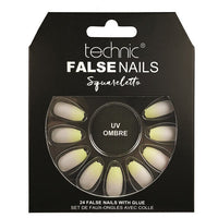 Technic False Nails Tips Full Coverage Set of 24 + Glue UV Ombre false nails galaxy nails