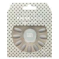 Technic False Nails Tips Full Coverage Set of 24 + Glue Cool Grey Squareletto false nails galaxy nails