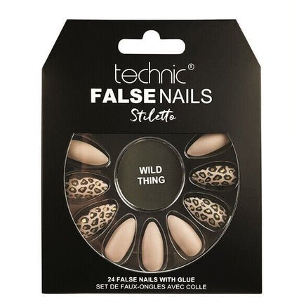 Technic False Nails Tips Full Coverage Set of 24 + Glue Wild thing false nails galaxy nails
