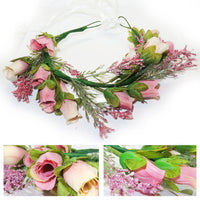 Flower Headband Head Garland Hair Band Crown Wreath Festival Boho Hippy Wedding Roses & Lavender #11 Clothes, Shoes & Accessories:Women:Women's Accessories:Hair Accessories hair hair styling