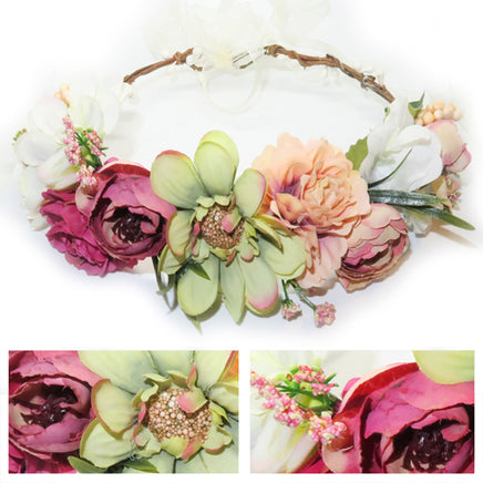Flower Headband Head Garland Hair Band Crown Wreath Festival Boho Hippy Wedding Roses & Daisy #18 Clothes, Shoes & Accessories:Women:Women's Accessories:Hair Accessories hair hair styling