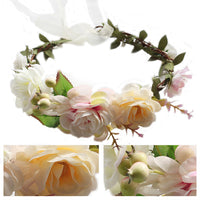 Flower Headband Head Garland Hair Band Crown Wreath Festival Boho Hippy Wedding Cream Roses & Berries #4 Clothes, Shoes & Accessories:Women:Women's Accessories:Hair Accessories hair hair styling