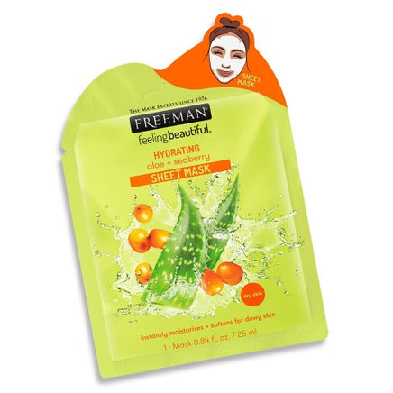 Freeman Sheet Face Mask with Serum for Dry Normal Combo Oily Skin Hydrating Aloe + Seaberry Health & Beauty:Skin Care:Skin Masks face care face mask galaxy skin
