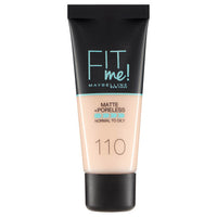 Maybelline FIT ME! Matte & Poreless Foundation Normal to Oily Skin 30ml 110 Porcelain Health & Beauty:Make-Up:Face:Foundation face foundation makeup