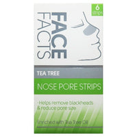Face Facts x 6 Nose Strips Blackhead Removal Unclog Pores Smooth Deep Cleansing Tea Tree Health & Beauty:Skin Care:Skin Masks face care skin