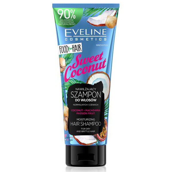 Eveline Food for Hair Shampoo Natural Ingredients 250ml Sweet Coconut - moisture for dry & brittle hair Health & Beauty:Hair Care & Styling:Shampoos & Conditioners hair hair care