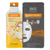 2 x Face Facts Serum Sheet Face Mask SACHET Anti-ageing Bio-degradable Vegan Regenerating Vitamin C Health & Beauty:Skin Care:Skin Masks face care skin