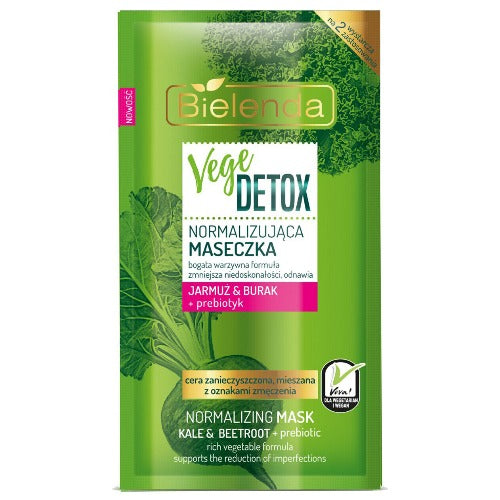 Bielenda VEGE DETOX face mask with Prebiotic Moisturizing Normalizing 8g sachet Beetroot + Kale for mixed skin Health & Beauty:Skin Care:Skin Masks face care skin