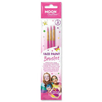 Face Paint Brushes - 3 Pack Set 3 Sizes by Moon Creations Pink Clothes, Shoes & Accessories:Specialty:Fancy Dress & Period Costume:Accessories:Face Paint & Stage Make-Up face paint fancy galaxy makeup tools