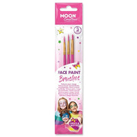 Face Paint Brushes - 3 Pack Set 3 Sizes by Moon Creations Pink Clothes, Shoes & Accessories:Specialty:Fancy Dress & Period Costume:Accessories:Face Paint & Stage Make-Up fancy makeup tools