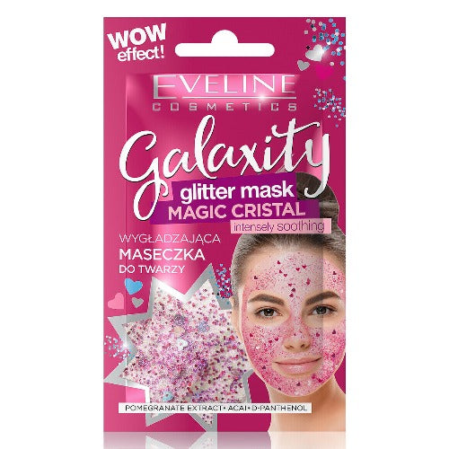 Eveline Galaxity Glitter Face Mask Glamorous Cleaning Smoothing Detoxifying Magic Crystal - pink Health & Beauty:Skin Care:Skin Masks face care skin