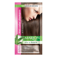 Marion Temporary Hair Colour Shampoo Dye Sachet 58 MEDIUM BROWN Health & Beauty:Hair Care & Styling:Hair Colourants hair hair care hair dye