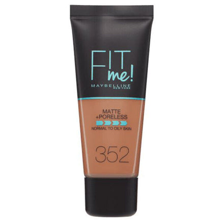 Maybelline FIT ME! Matte & Poreless Foundation Normal to Oily Skin 30ml 352 Truffle Cacao Health & Beauty:Make-Up:Face:Foundation base face foundation galaxy makeup