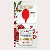 Bielenda SKIN SHOT 2-step Pro Care Sheet Face mask + Ampule Serum Pomegranate - anti-age Health & Beauty:Skin Care:Skin Masks face care skin