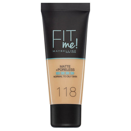 Maybelline FIT ME! Matte & Poreless Foundation Normal to Oily Skin 30ml 118 Nude Health & Beauty:Make-Up:Face:Foundation base face foundation galaxy makeup