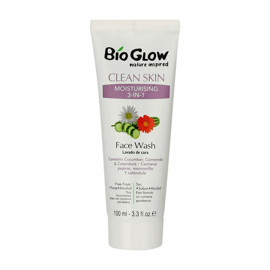 Bio Glow Clean Skin Face Wash NO soap and parabens Brightening Purifying 100ml Moisturising 3-in-1 Cucumber Camomile Calendula Health & Beauty:Skin Care:Cleansers & Toners face care skin