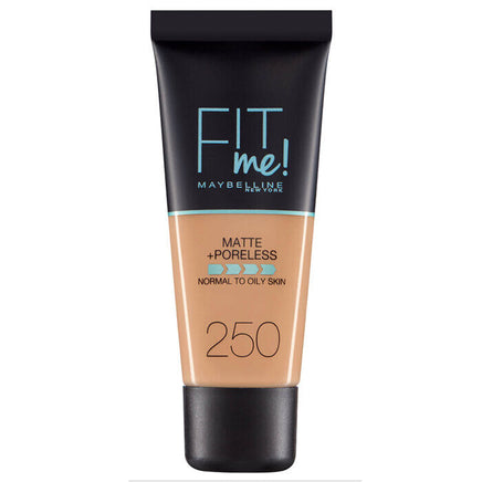 Maybelline FIT ME! Matte & Poreless Foundation Normal to Oily Skin 30ml 250 Sun Beige Health & Beauty:Make-Up:Face:Foundation base face foundation galaxy makeup