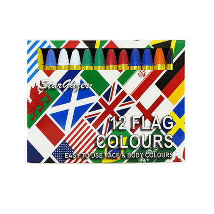 Stargazer 12 Face Body Paint Colour Sticks Crayons Painting Halloween Kit Set Set 1 - Flag Colour Sticks Clothes, Shoes & Accessories:Specialty:Fancy Dress & Period Costume:Accessories:Face Paint & Stage Make-Up face paint fancy galaxy halloween halloweenmakeup seasonal