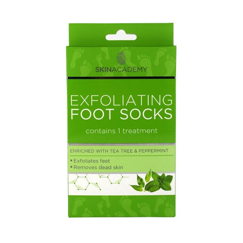 Skin Academy Foot Socks Mask Removes dead skin Moisturizes feet x 1 treatment Exfoliating Tea Tree & Peppermint Health & Beauty:Health Care:Foot Creams & Treatments foot galaxy hand foot other foot skin