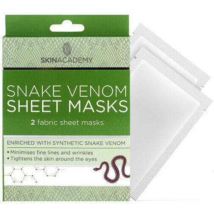 Skin Academy Fabric Face Sheet Mask x 2 applications Snake Venom - anti wrinkles Health & Beauty:Skin Care:Skin Masks face care face mask galaxy skin