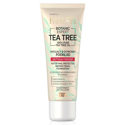 Eveline Botanic Expert Tea Tree Antibacterial Mattifying Foundation Vegan 02 Ivory Health & Beauty:Make-Up:Face:Foundation base face galaxy makeup