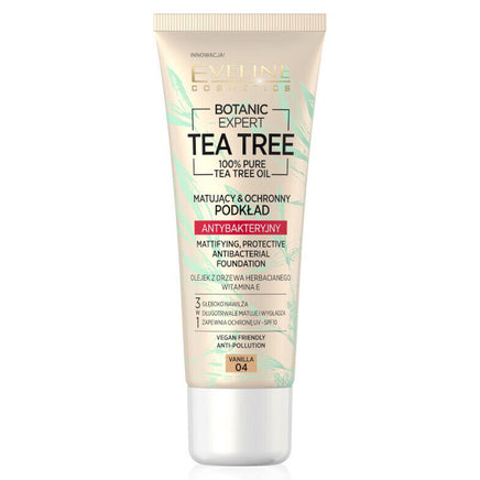 Eveline Botanic Expert Tea Tree Antibacterial Mattifying Foundation Vegan 04 Vanilla Health & Beauty:Make-Up:Face:Foundation base face galaxy makeup