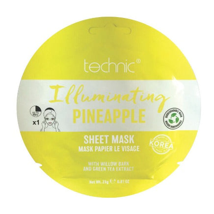 Technic Biodegradable Face Sheet Mask infused with skin loving ingredients Illuminating Pineapple Health & Beauty:Skin Care:Skin Masks face care face mask galaxy skin