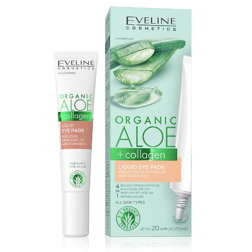 Eveline Organic Aloe + Collagen Liquid Under Eye Pads No rinse Cooling Gel 20ml Reducing dark circles & puffiness Health & Beauty:Skin Care:Eye Treatments & Masks face care skin