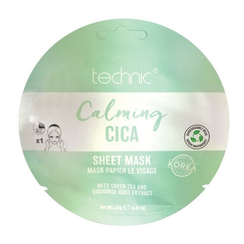 Technic Biodegradable Face Sheet Mask infused with skin loving ingredients Calming Cica Health & Beauty:Skin Care:Skin Masks face care skin