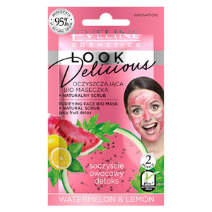 Eveline Look Delicious Face Bio Mask with natural Scrub 95% Natural Ingredients Purifying watermelon & lemon Health & Beauty:Skin Care:Skin Masks face care skin