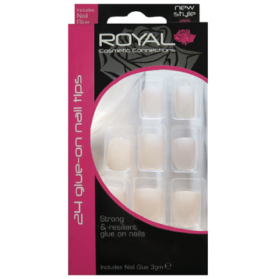 Royal Full Coverage False Nail Artificial Tips + 3g Glue Set of 24 Airbrush French Manicure false nails galaxy nails