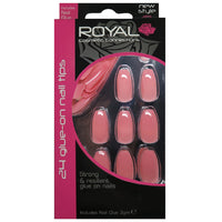 Royal Full Coverage False Nail Artificial Tips + 3g Glue Set of 24 Apricot Crush Coffin false nails nails